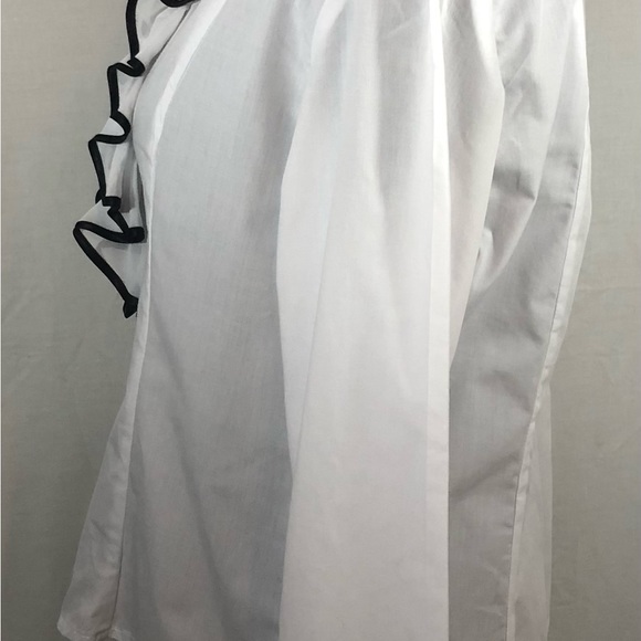 Javelin Blouse Women White Front Collared RufflesSize14 Long Sleeve Buttons =O - Picture 4 of 12